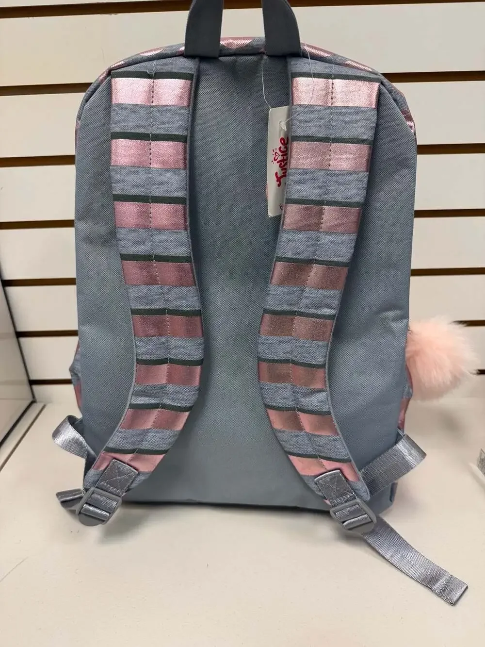 Justice Rose Gold Foil Polka Dot Backpack &  Lunch Tote  Initial L NWT